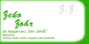 zeko zohr business card